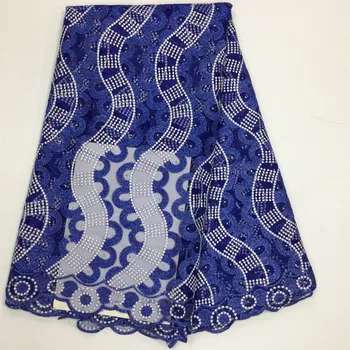 

African Tulle Lace Fabric African Swiss Voile Lace High Quality New Arrivals French Mesh Lace Fabric With Stones For Wedding 165