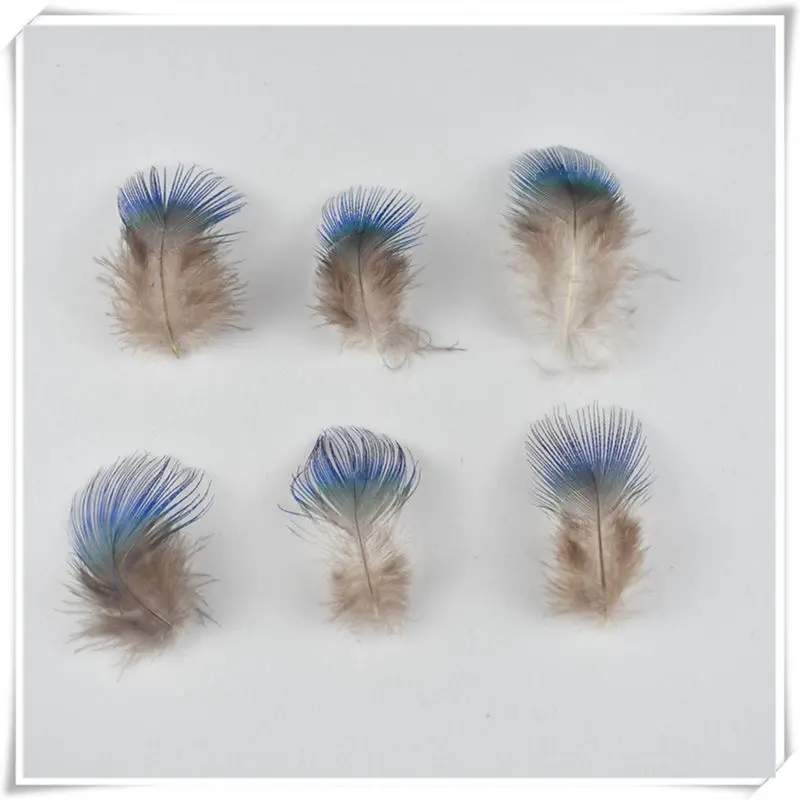 Натуральных перьев павлина золотого и голубого цвета 20-100 шт 3-7 см, перья для рукоделия, украшения, перья для изготовления ювелирных изделий - Цвет: 3-7cm