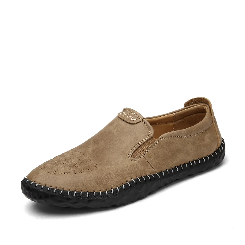 khaki Mocassins Kaki Belle Respirant Brun Casual Main Hommes Chaussures Blue Bleu brown n0w8POk
