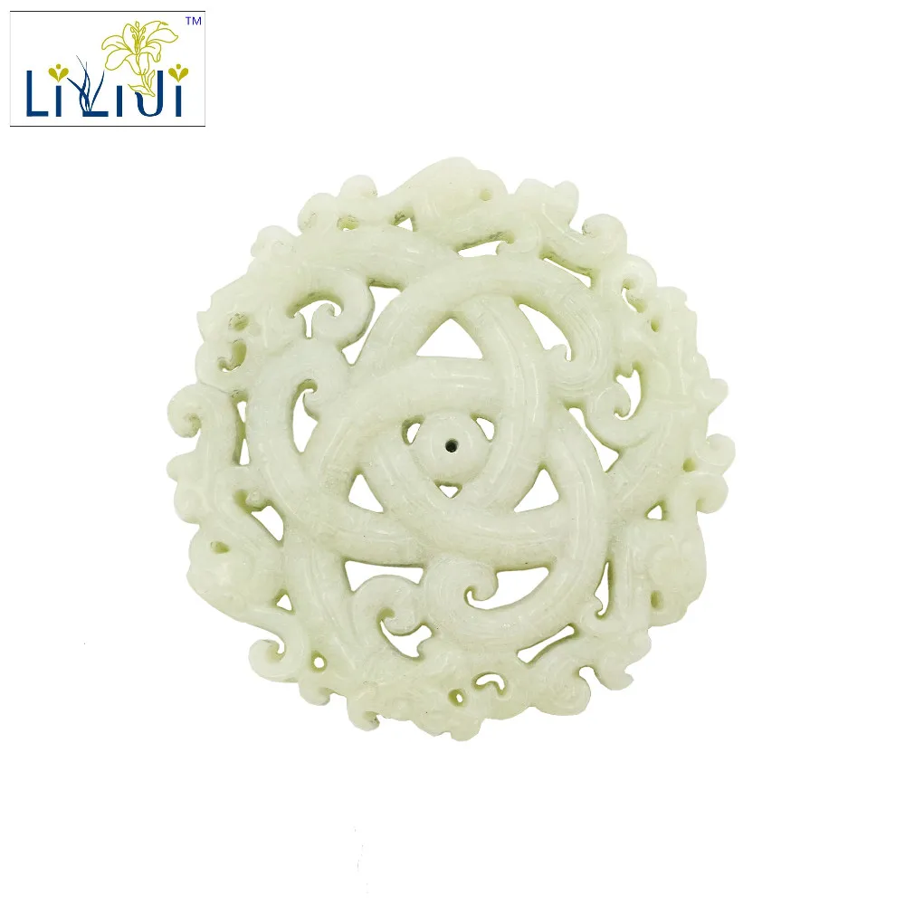 Chinese Traditional Handmade Natural White Jades Carved Pendant about