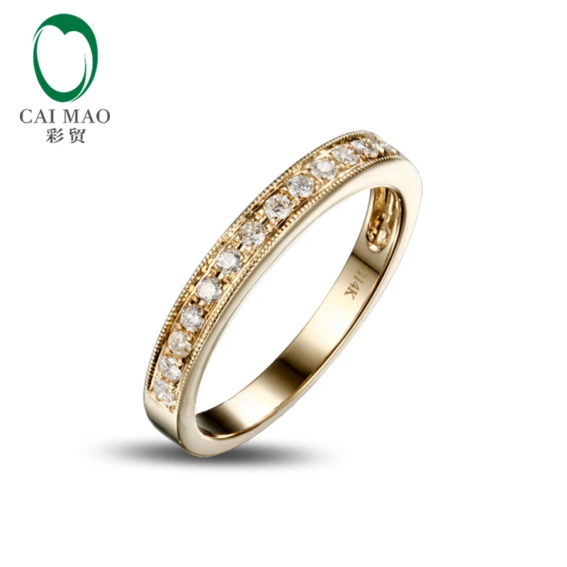 Caimao Jewelry Half Eternity 14 К желтого золота 0.25ct природных алмазов обручение обручальное кольцо