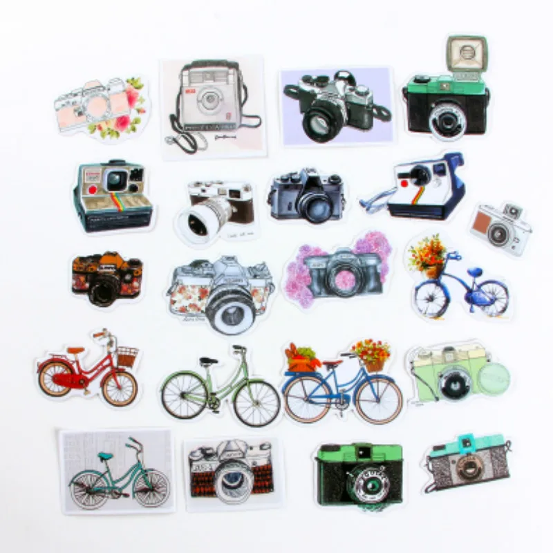 

1pc setl Camera & Bike Kawaii Memo Pad Diary Stickers Pack Posted It Planner Scrapbooking Stationery Escolar School Supplies