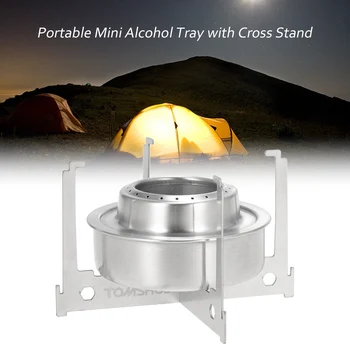 

TOMSHOO Mini Alcohol Stove Tray Spirit Burner Stove Portable Mini Ultralight Outdoor Camping Stove Furnace with Cross Stand Rack