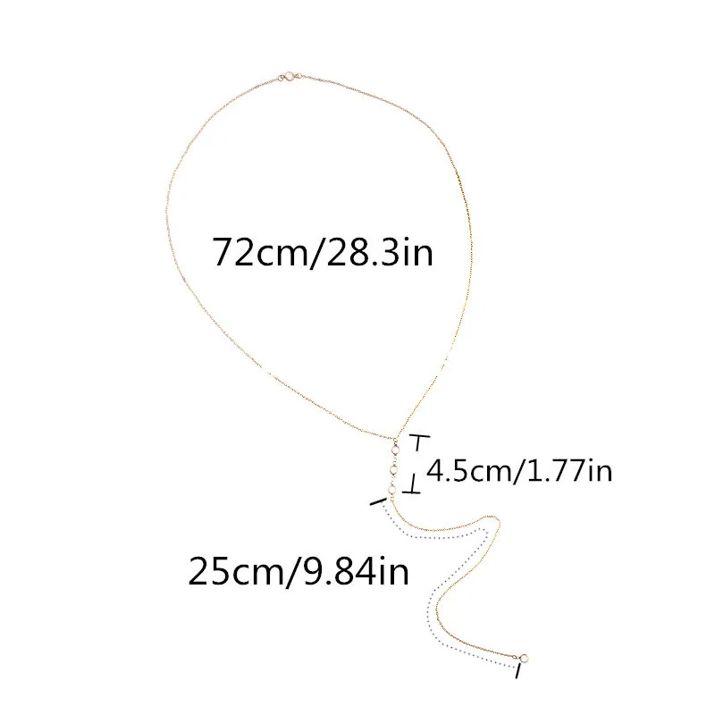 1 шт модное золотое/серебряное ожерелье с цепочкой сзади длинное бисерное ожерелье Лариат Y подарок для невесты#240929
