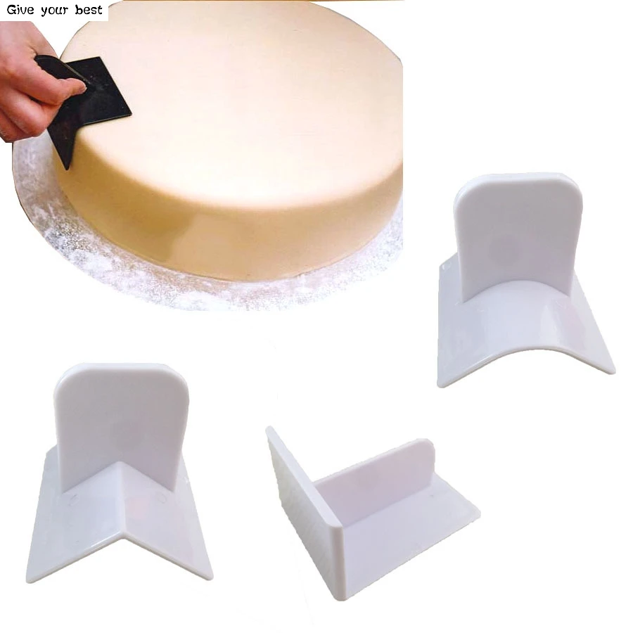 DIY Plastic Right Angle Cake Smoother Paddle Tool Polisher Finisher Of