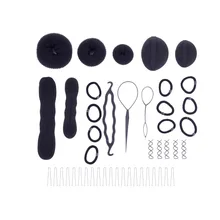 Hair Styling Tools Weave Braid Donuts Sponge Former Twist Tool Disk Hair Pull Hair Pin U-Clips Screw clamps Elastic Rubber Band