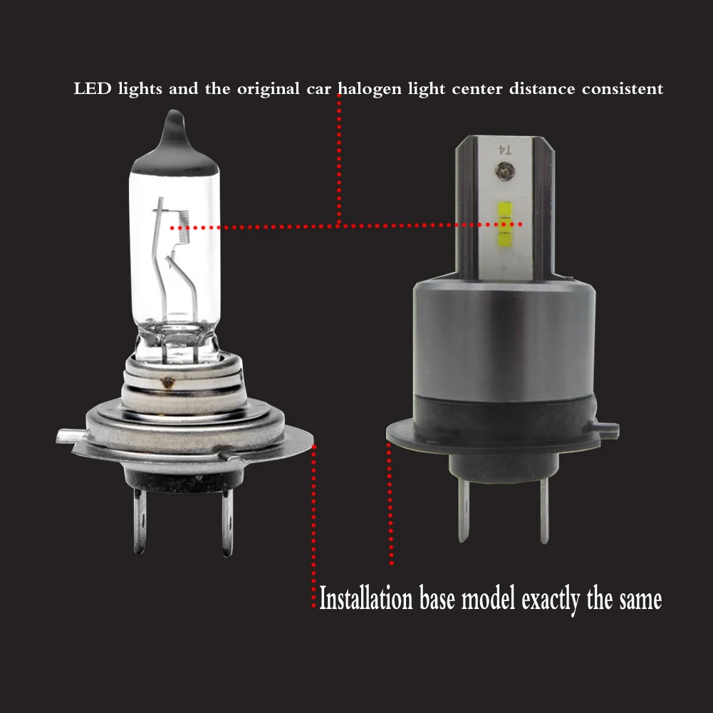 2 шт./пара Светодиодные Автомобильные фары T4 H7 светодиодные фары для автомобиля 6000K 55W светодиодные автомобильные лампочки Однолучевые Hi/Lo луч Автомобильные фары