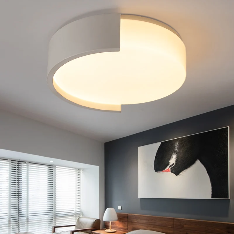 

Black White art Modern LED ceiling light Round simple decoration fixtures study dining room balcony bedroom living room lamp