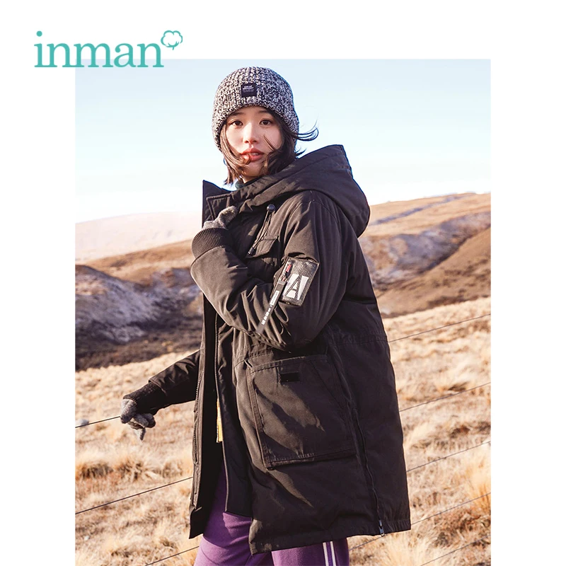 

INMAN New Arrival Hoody Loose Cool Girl Style Short Women Down Coat