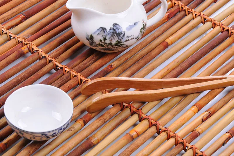 100 шт. 18 см Натуральный Бамбуковый чай клип ручной работы карбонизированный чай Пинцет Китайский Чай Аксессуары для церемоний ZA6190