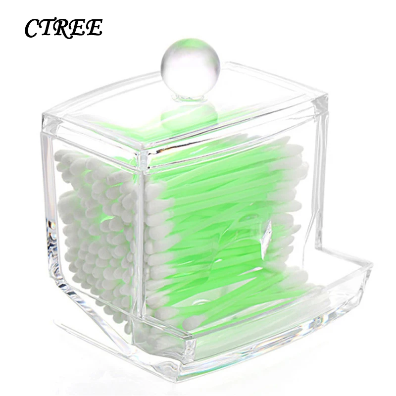 

CTREE Cotton Swab Boxs Cosmetic storage Box Transparent Acrylic Storage Boxs Desktop Debris Cleaning Drug Jewelry Storage C647
