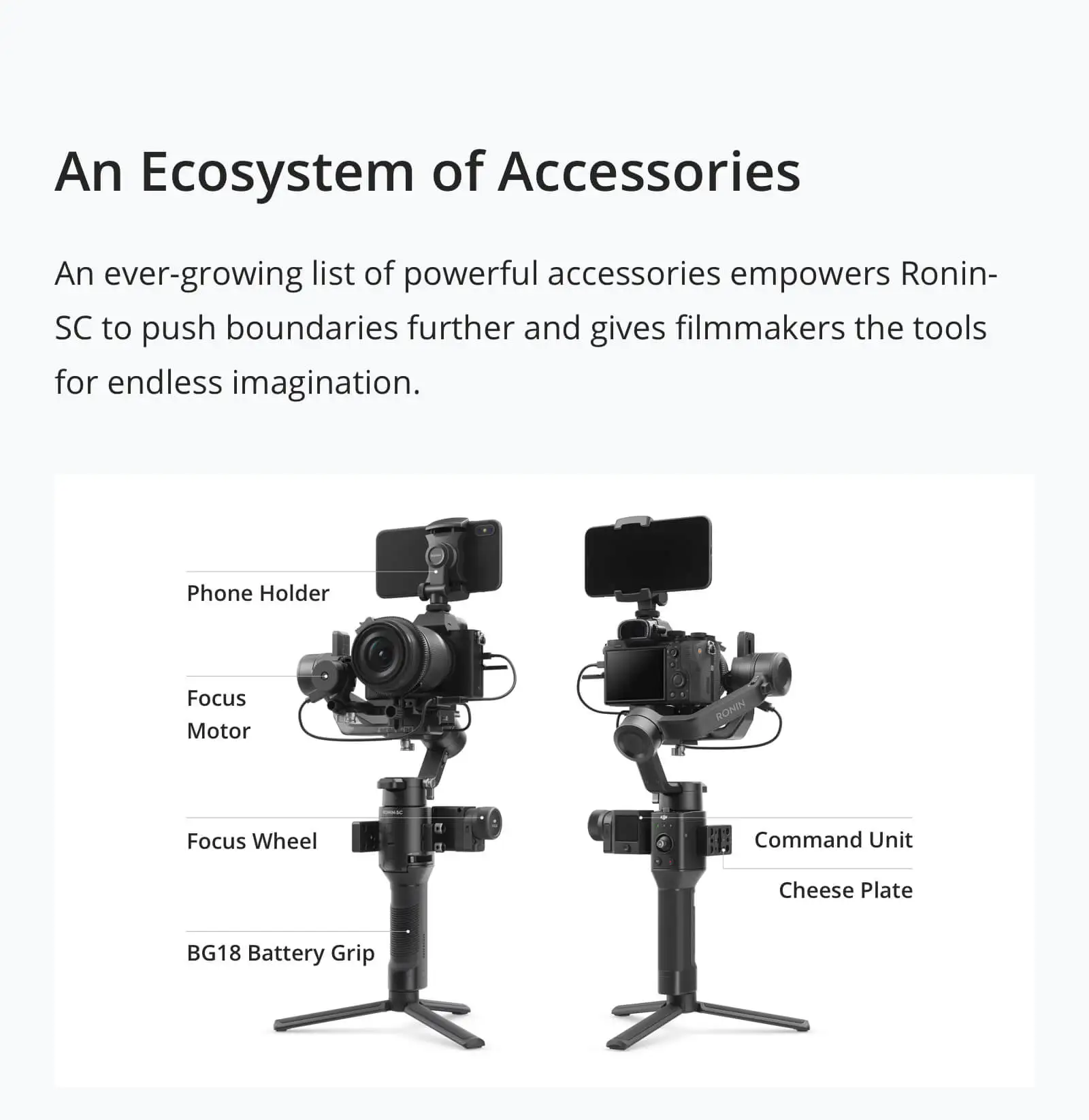 DJI Ronin SC/Ronin-SC Pro комбо 3-Axis легкий дизайн стабилизации Камера Управление весом более 2 кг грузоподъемность Ёмкость Срок службы батареи 11 часов