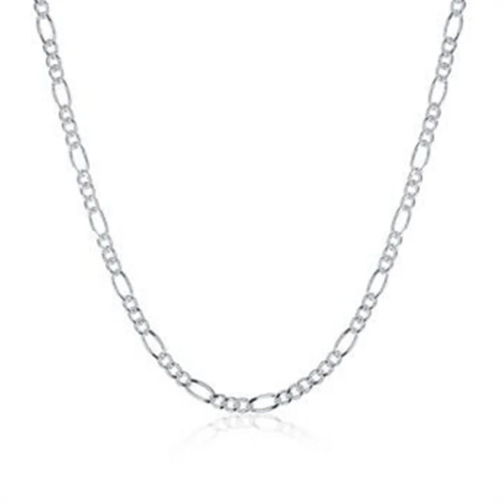 5pcs free 16 24 inches between 2 mm 3 a silver chain figaro standard