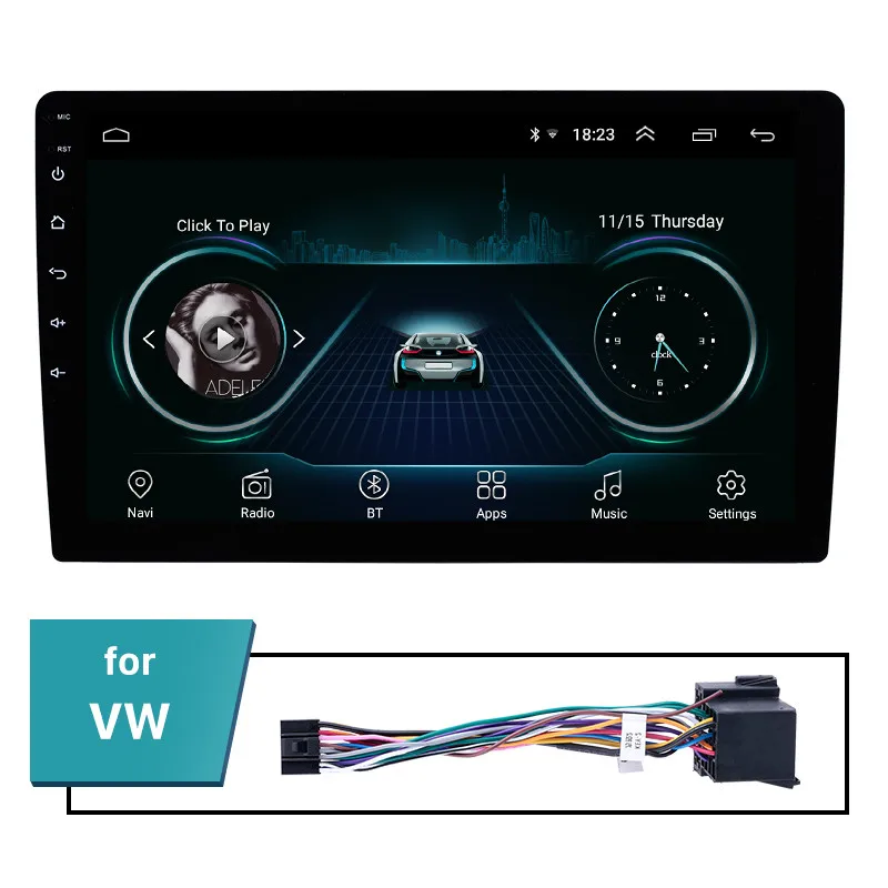 Seicane Android 8,1 9 дюймов 2Din универсальный автомобильный Радио wifi gps мультимедийный плеер для TOYOTA Nissan Kia RAV4 Honda VW hyundai - Цвет: for VW ISO cable