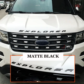 

Matte Black Car 3D EXPLORER Fixed Letters Hood Emblem Chrome Logo Badge For 2011 2012 2013 2014 2015 2016 Ford Explorer Sport
