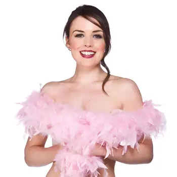 

5pcs/lot pink Turkey Feather Boa Turkey Feather Strip 40g Fluffy Craft Decoration Party Costume Dress UP Prop Marabou Boa P151