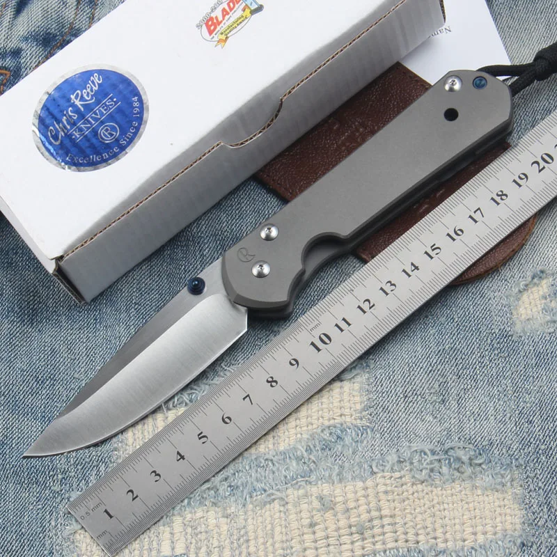 

Sebenza 21 TC4 Titanium Handle Folding Knife Camping Hunting Outdoor Survival Knives Tools 60 HRC With Leather Case