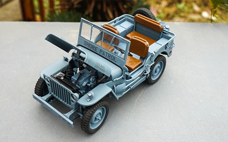 Welly 1:18, 1/4 тонны, американский Армейский Джип WILLYS, верхняя часть, литая под давлением, модель автомобиля, игрушки для мальчиков, подарки, оригинальная коробка