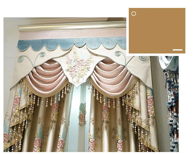 High Precision Curtains for Bedroom Villa Window Curtain for Living Room Embroidered Gauze Curtains 3D Floral Girl Curtains