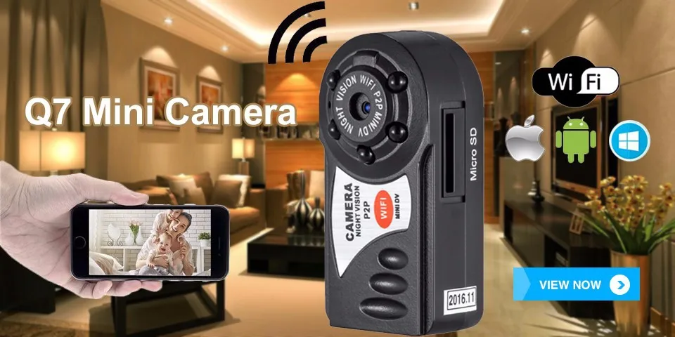 Q7 Мини Wifi камера DVR Спортивная Беспроводная IP видеокамера камера инфракрасного ночного видения камера обнаружения движения