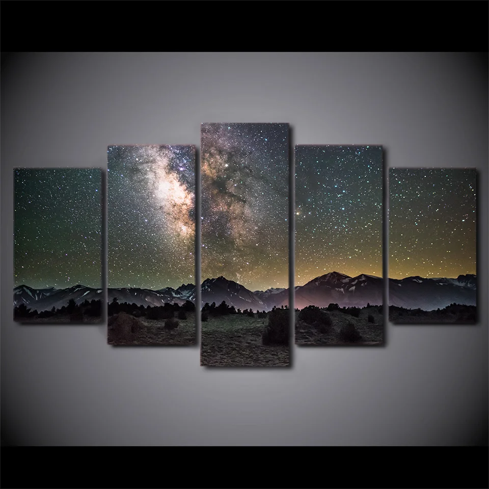 HD с 5 шт. холст книги по искусству Galaxy ночь звездное небо современные настенные панно для гостиная NY-7405C