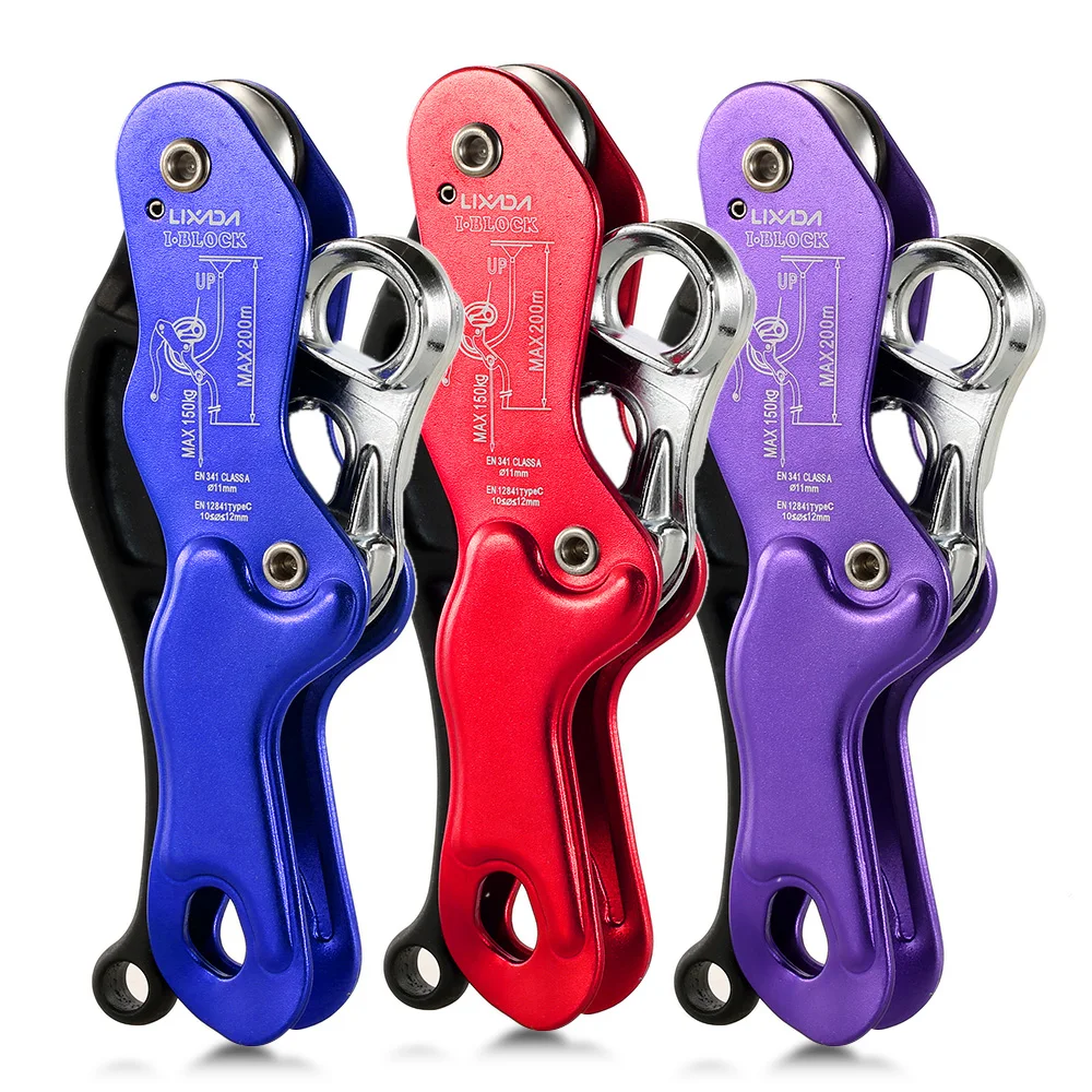 

Outdoor Stop Descender Self-braking Climbing Ascender Equipment Device Tool Protector Caving Rescue Rappel Locking Descender
