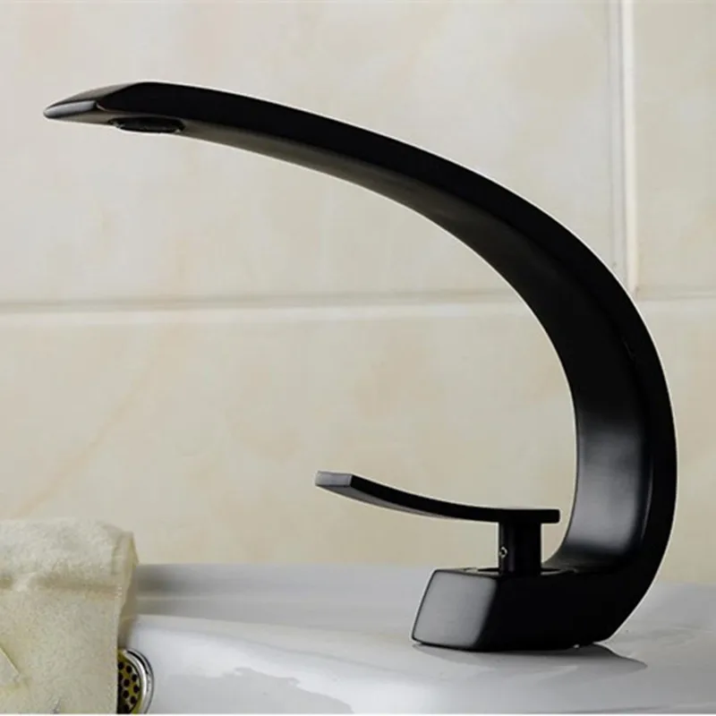 Free shipping Luxury black faucet with bronze basin sink faucet and brass bathroom mixer tap