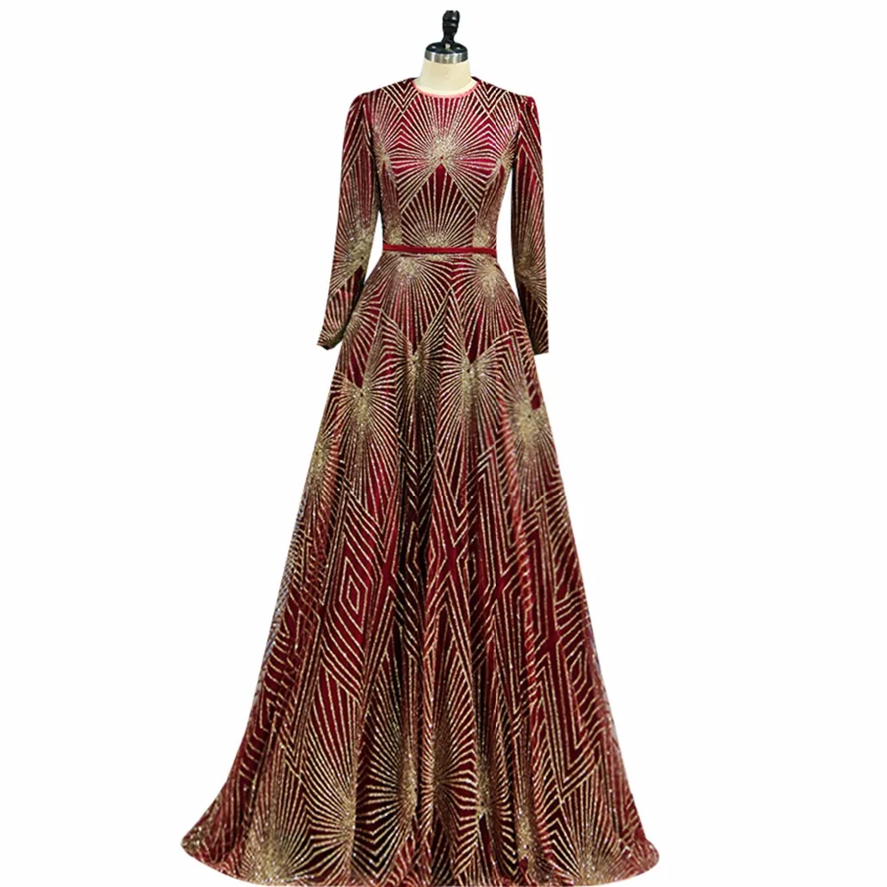 ANTI Luxury Lace Sequin Evening Dress Long sleeve Muslim robe de soiree Scarf Pattern Elegant A-Line Floor-Length For Party gown ANTI Luxury Lace Sequin Evening Dress Long sleeve Muslim robe de soiree Scarf Pattern Elegant A-Line Floor-Length For Party gown