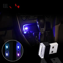 1 шт., Автомобильный USB светодиодный светильник для BMW X5 E53 F10 VW Golf 4 7 5 Tiguan Kia Rio Honda Fiat 500, аксессуары для прикуривателя