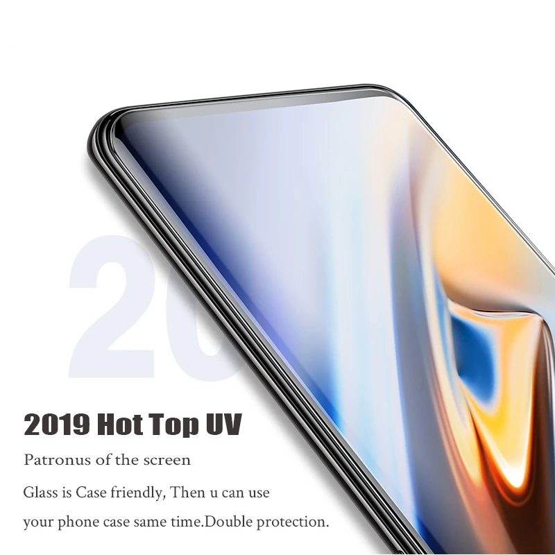 10D УФ стекло для Oneplus 7 Pro закаленное полное покрытие чехол 1 + Полное клеевое жидкое