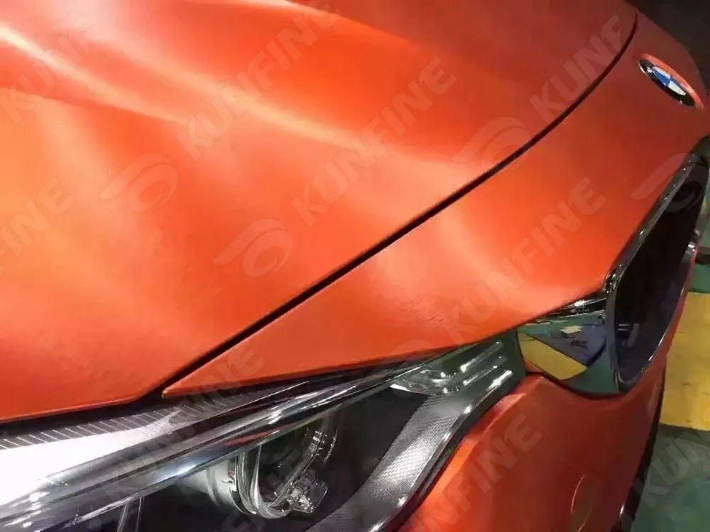 Cold Brushed Orange Car Vinyl film 3