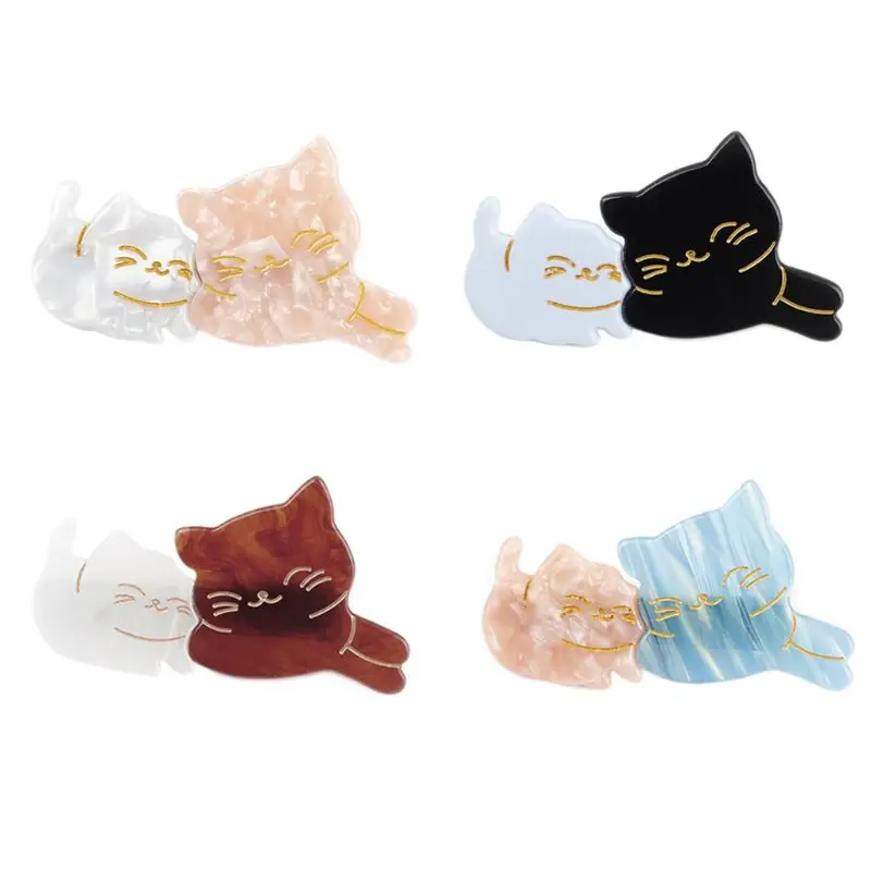 

Japanese Cute Mom Kids Meow Cat Duckbill Hair Clip Sweet Girls Fancy Acetic Acid Contrast Color Hairpins Side Bangs Barrettes