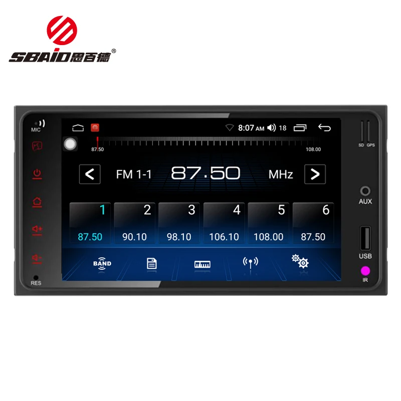 Sale Sbaid Andriod 8.1 Multimedia ForToyota Corolla 2 Din Unversal Car Radio With Navigation  Mirror LINK Wifi Car Stereo GPS player 1