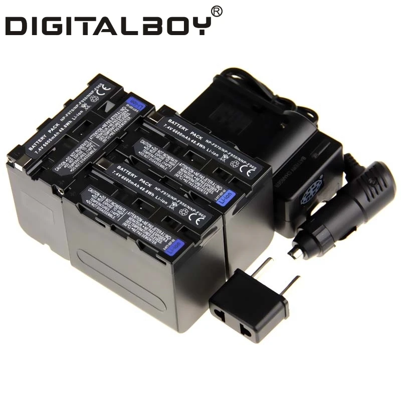 Digital Boy (5pcs/1set) 3x NP-F970 NP F970 NPF970 Battery+Charger+Car Charger For Sony NP-F960 NP-F950 NP-F930 z1