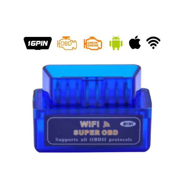 Синий Мини WiFi ELM327 OBD2 автомобильный автоматический диагностический инструмент для сканирования Mini ELM 327 Wifi для iPhone для iPad для iPod/Android - Цвет: ELM327 WIFI