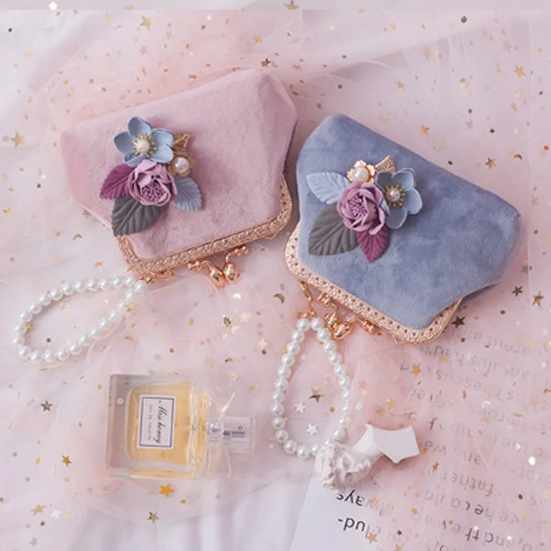 

New Korean Garden canvas Coin Change Key Purse Handbag Bag wallet women clutch casual floral Vintage Retro Bags