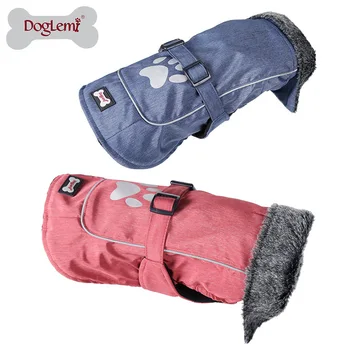 

Doglemi Small to Large Warm Dog Clothes Winter Dog Jacket Waterproof Nylon Dog Coat dog Paw Design