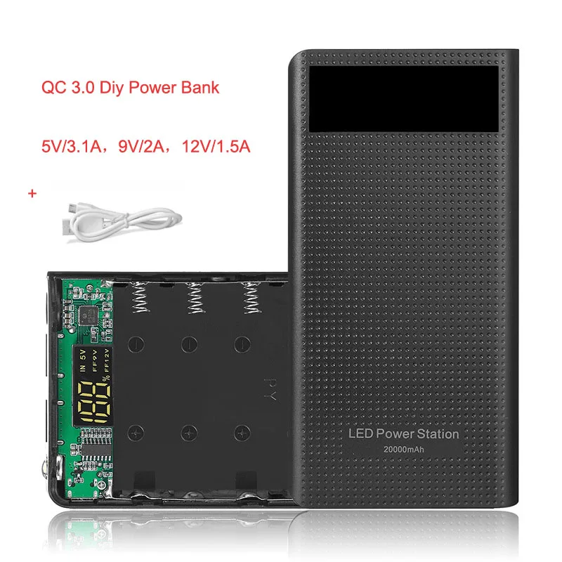 

DIY 18650 Battery Fast Charger Box Shell Case Quick Charge 3.0 5V 9V 12V Quick Charge 3.0 Power Bank 18650 Case