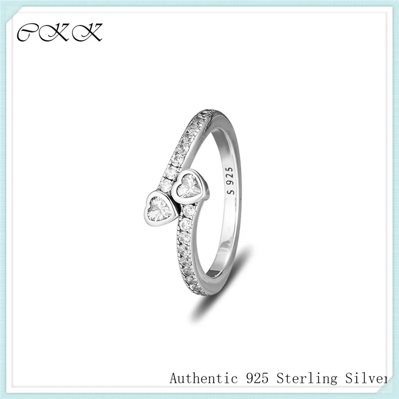 

Forever Heart Ring 100% 925 Sterling Silver Clear Cz Rings for Women DIY Fine Jewelry PFR106