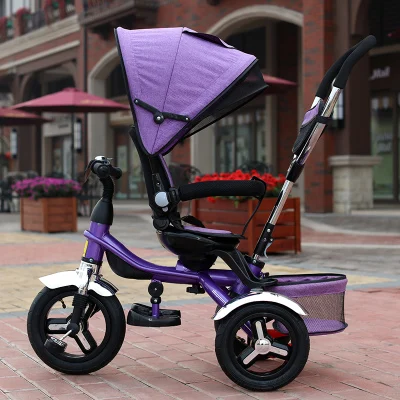Детский трехколесный велосипед 1-3-6 лет лежащего может сидеть тележка для малышей - Цвет: Лиловый