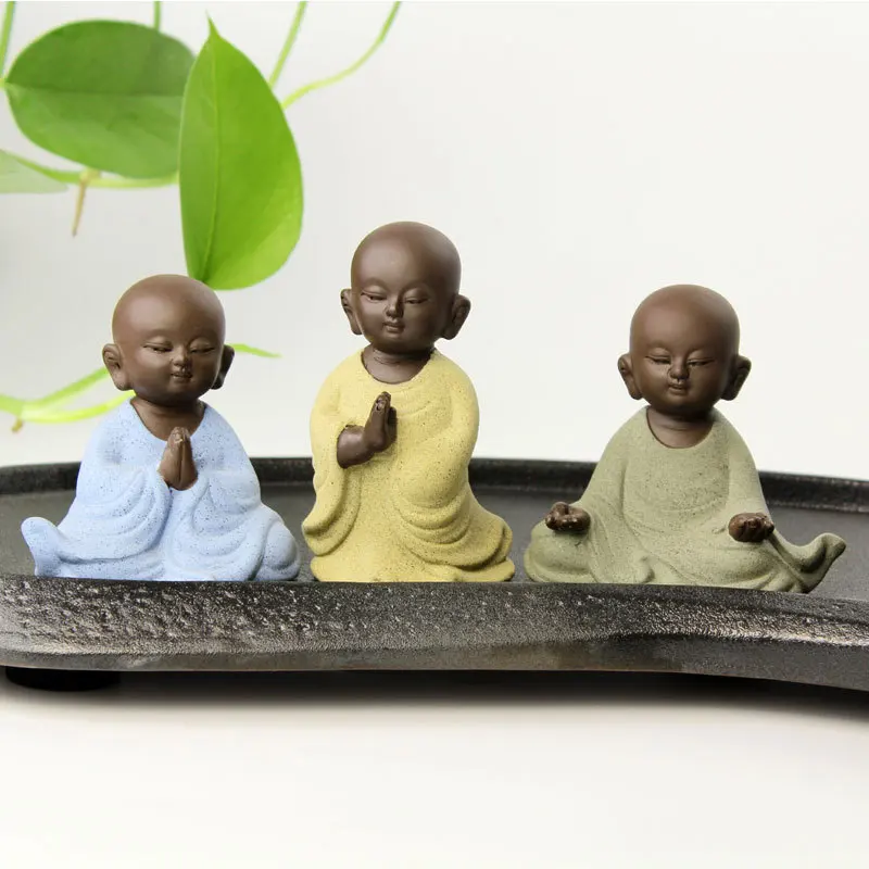 

ZenTea pet Buddha statues purple sand home decor tabletop ornaments Buddhist gift Ceramic colorful home decoration accessories