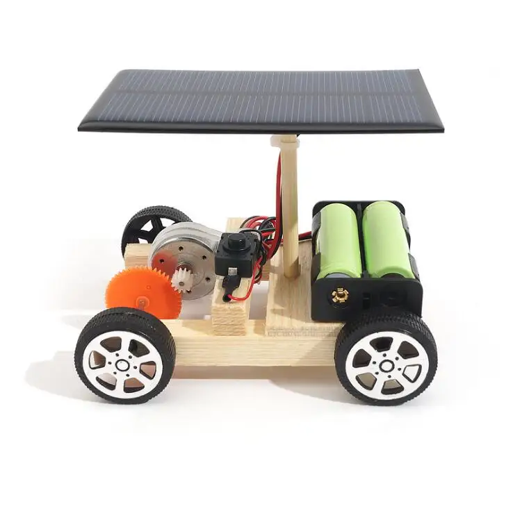 

DIY Solar Hybrid Electric Vehicle Car Wooden Assembly with Rechargeable Battery Science Model Educational Toys IQ Intelligence