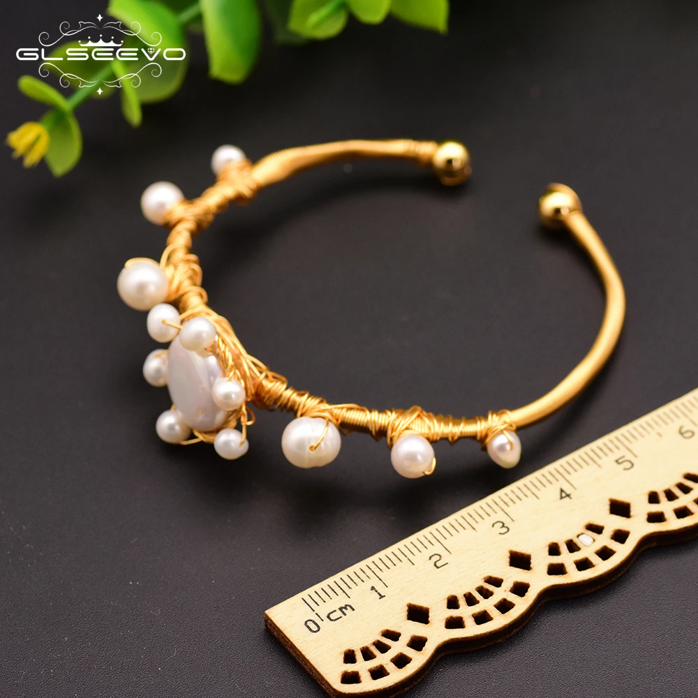  GLSEEVO fait à la main naturel frais Wayer blanc perle collier anneau bracelet boucles d'oreilles e