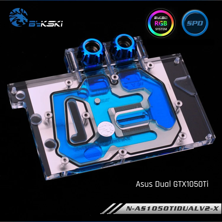 

Bykski N-AS1050TIDUALV2-X, Full Cover Graphics Card WaterCooling Block RGB/RBW for ASUS DUAL GTX1050TI