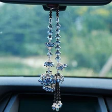 Автомобиль кулон цветок баухинии ремесла Кристалл Висячие украшения автомобилей интерьер зеркало заднего вида домашний декор "сделай сам" аксессуары