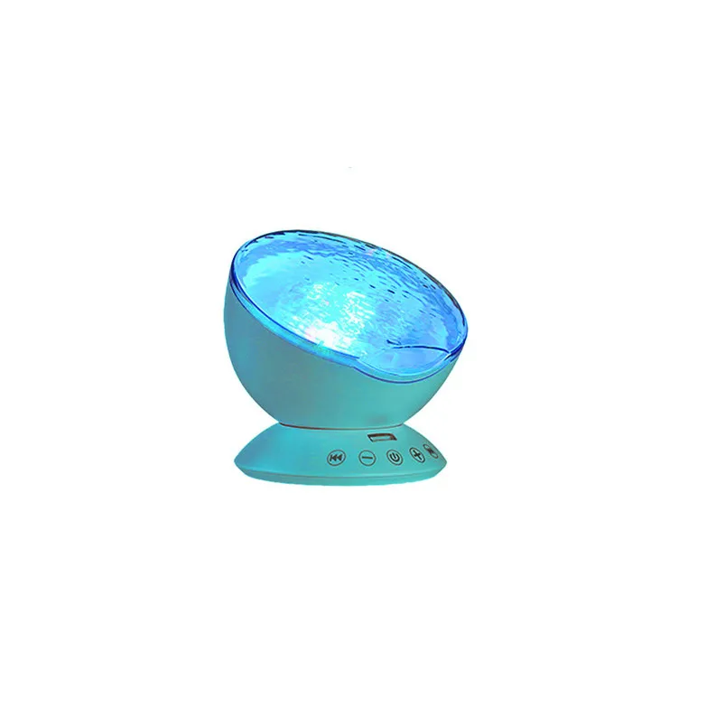 Ocean Wave Night Light Projector Lamp with Music Player Romantic Color Changing Mood Lighting Home Garden Lamparas 40AP0303