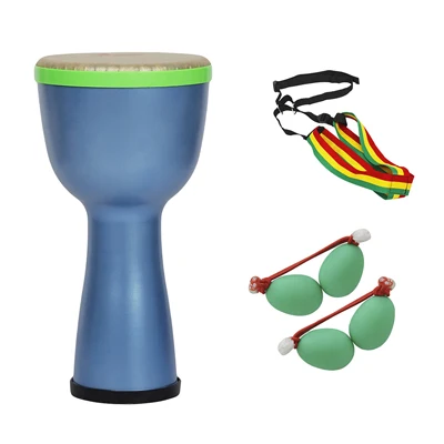 Portable African Drum Djembe Bongo Hand Drum ABS Body 8inch Polyester Drum Head With Egg Shakers Drum Strap