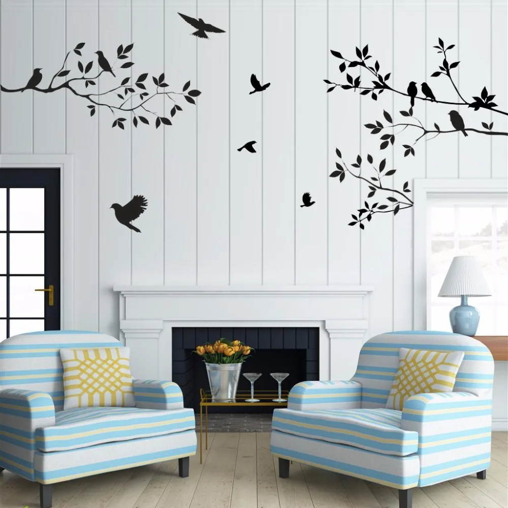 Vente oiseaux arbre stickers  muraux home decor salon  