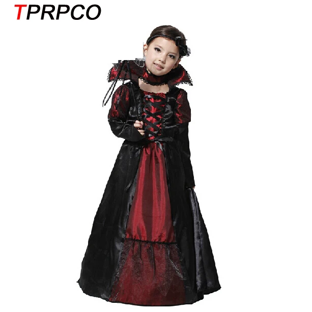 

Children Girls Princess Vampire Costumes Children's Day Halloween Costume for Kids Long Dress Carnival Party Cosplay N116