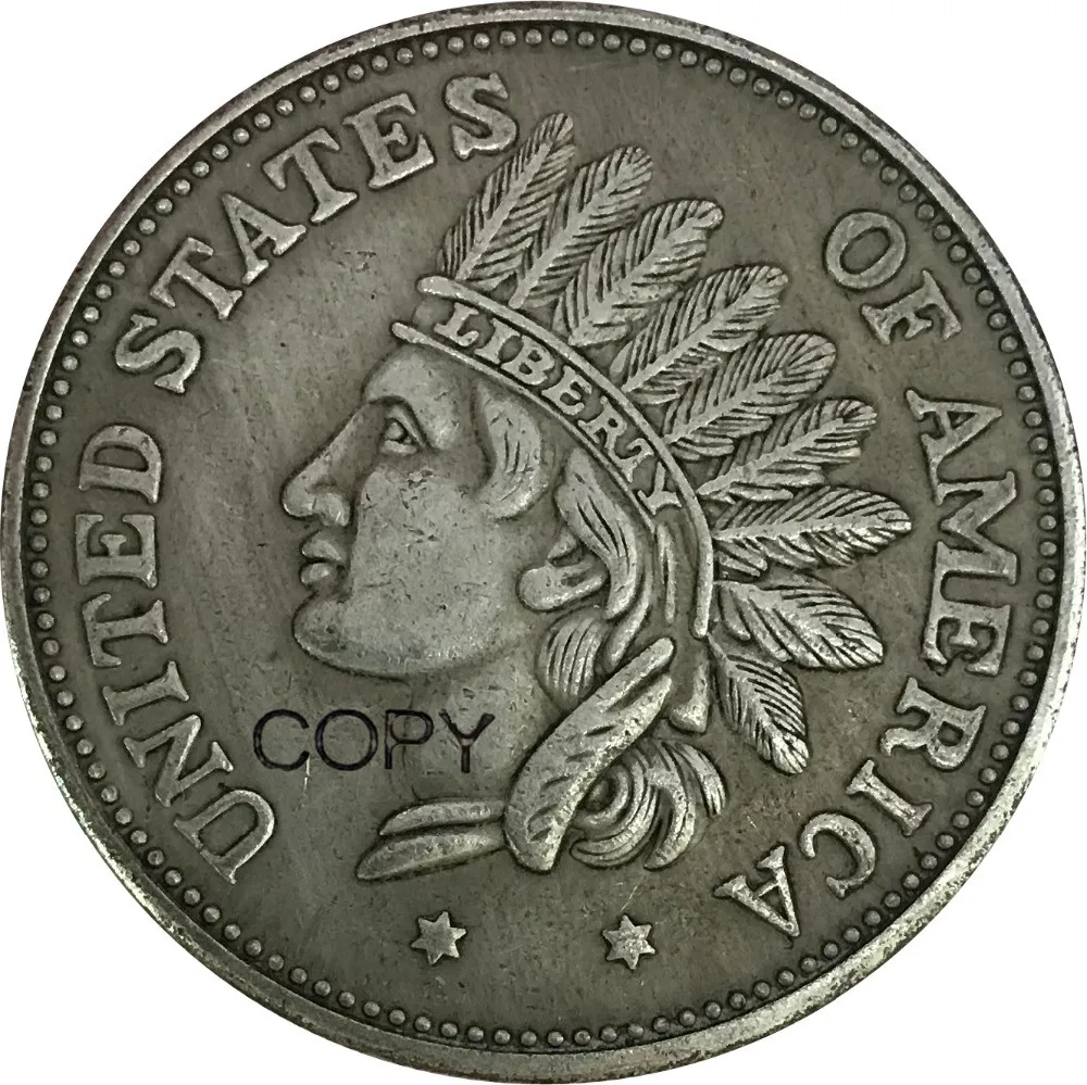 Соединенные Штаты Америки 1 доллар индийская голова жетон 1851 латунный посеребренный копия монеты